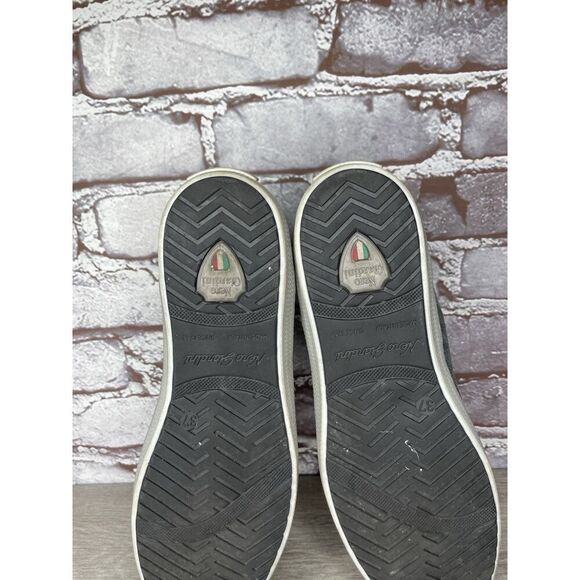 NERO GIARDINI ITALY Blue LEATHER SIDE ZIP Mid Lace Sneakers Women 37EU/6.5M US - Picture 9 of 16